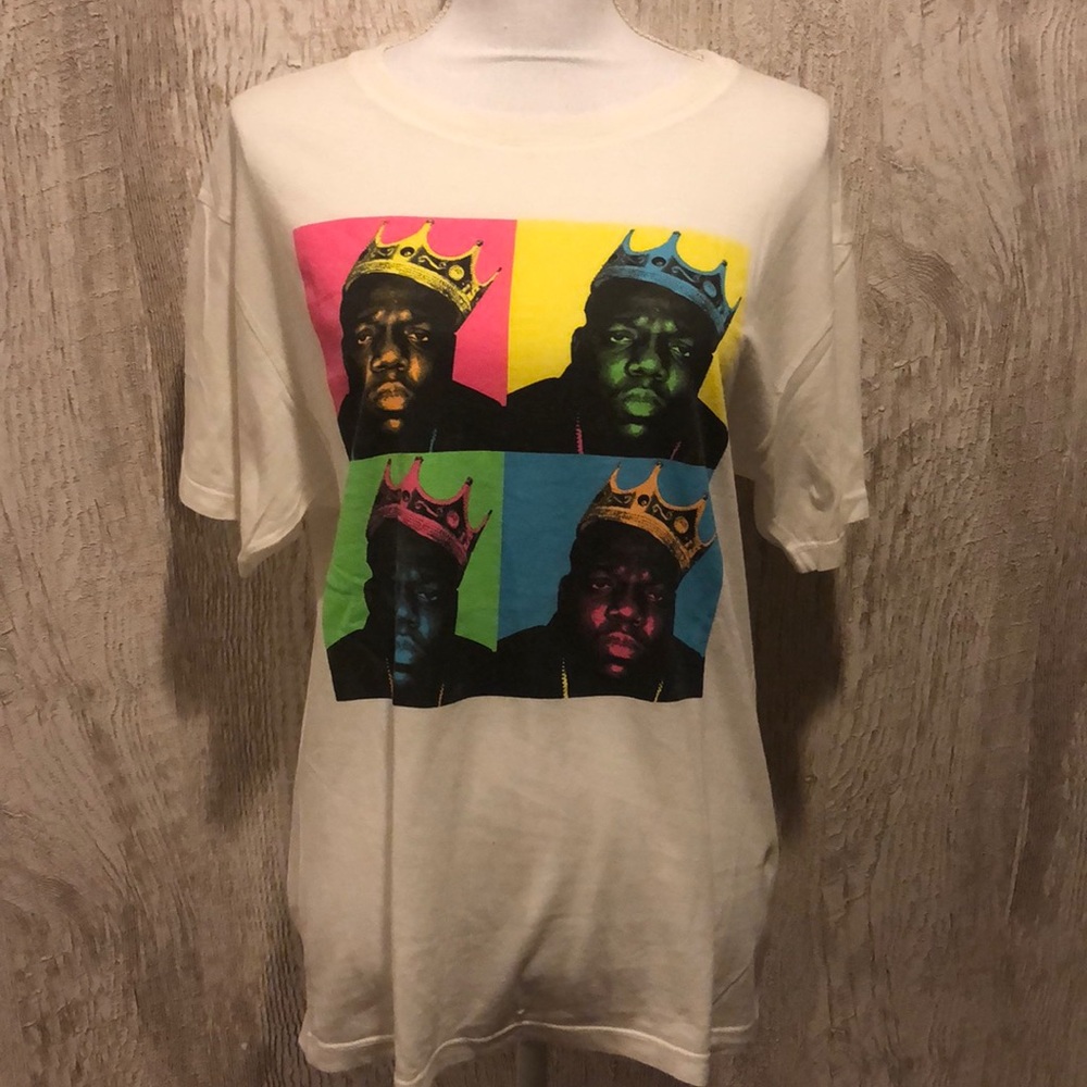 Daydreamer Biggie Pop Color Boyfriend White Tee